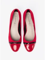 Originální dámské  lodičky červené na širokém podpatku