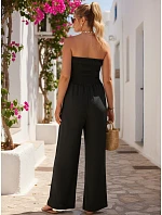 Dámský letní overal se širokými nohavicemi černý FashionStreet EY2649