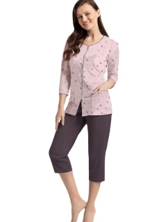 Pyžamo Luna 388 3/4 M-2XL Z25/26 dámské rozepínací