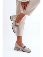 Lakové lodičky na podpatku šedé S.Barski MR38-960