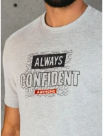 FashionStreet šedé pánské tričko s potiskem RX5406