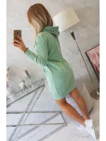 Mikina s kapucí tmavě mátová