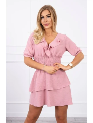 Šaty v pase tmavě pudrově růžové