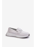 Dámské Kožené Mokasíny Na Platformě Světle Šedé S.Barski LR490