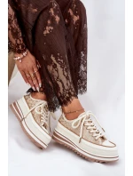 Dámské Tenisky Na Masivní Platformě S.Barski BF51-101 Béžové