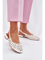 Zdobené Baleríny Na Plochém Podpatku Bílé Nilarisela