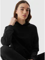 Dámská tepláková mikina bez zapínání a s kapucí 4F - černá Dámská tepláková mikina bez zapínání a s kapucí 4F - černá