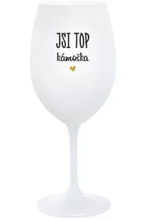 JSI TOP KÁMOŠKA - bílá sklenice na víno 350 ml