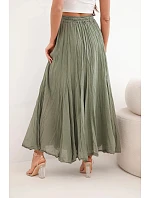 Dámská maxi bavlněná sukně s gumičkou v pase camelová