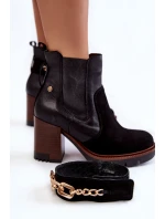 Dámské kožené kozačky Maciejka 05781-01 Černé