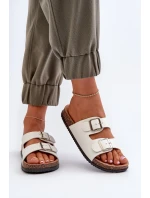 Dámské pantofle s přezkami Bílá Oliena