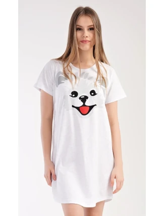 Dámská noční košile s krátkým rukávem Štěně
