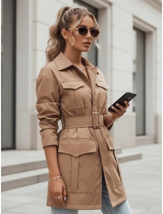 VERMONT dámský přechodový kabát s vázáním velbloudí barvy FashionStreet NY0580 VERMONT dámský přechodový kabát s vázáním velbloudí barvy FashionStreet NY0580