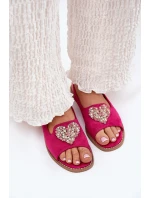 Dámské sandály s ozdobným srdcem S.Barski KV27-018 Fuchsie Dámské sandály s ozdobným srdcem S.Barski KV27-018 Fuchsie