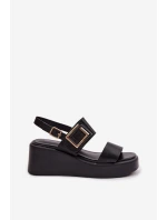 Dámské sandály na platformě s ozdobným detailem Černé Nelira