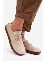 Kožené dámské polobotky Barefoot Zazoo 10189 Béžové