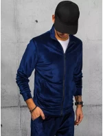 Pánská tmavě modrá velurová mikina FashionStreet BX5537