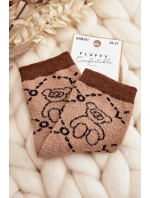 Mládežnické teplé ponožky s medvědem hnědé Mládežnické teplé ponožky s medvědem hnědé