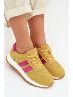 Dámské tenisky z pravé nubukové kůže žluté Marceline