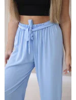 Kalhoty s širokým pasem modrý Kalhoty s širokým pasem modrý
