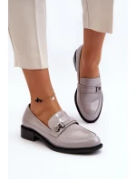 Dámské lakované mokasíny šedé Nerilaja