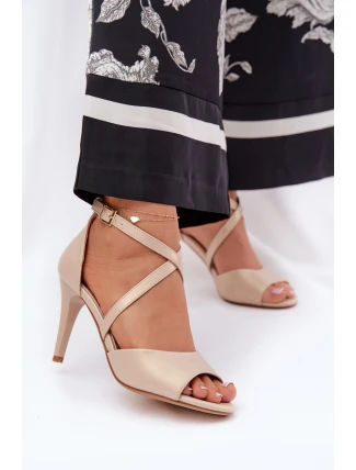 Módní Sandály Na Podpatku Zlaté Loressa