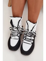 Dámské Sněhule Na Zip Big Star SS274060 Bílá-Černá