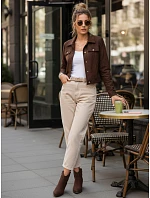 FashionStreet dámská semišová krátká hnědá bunda TY5661