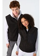 SOL'S Fury Bodywarmer Fleecová vesta Sherpa 25.4041 carbon grey/black