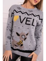 Vánoční svetr s šedým nápisem Vánoční svetr s šedým nápisem
