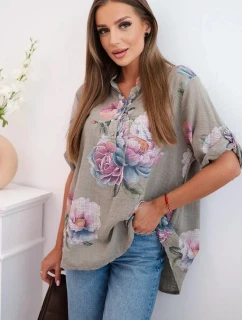 Dámská bavlněná halenka s květinovým vzorem fango