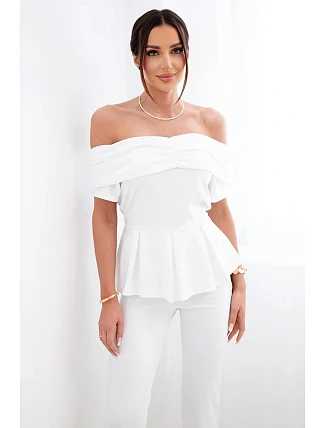 Dámský bavlněný komplet s krátkým rukávem a šortkami žlutý Dámský bavlněný komplet s krátkým rukávem a šortkami žlutý