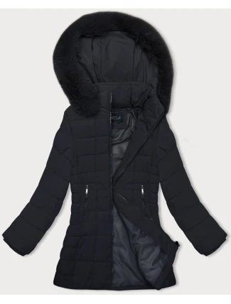 Tmavě modrá prošívaná dámská zimní bunda J Style (16M9119-215) Tmavě modrá prošívaná dámská zimní bunda J Style (16M9119-215)