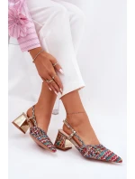 Sandály Na Podpatku S Pletením A Špičatými Nosy Multikolor Resterri