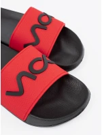 Pohodlné Czarno-czerwony dámské  nazouváky na plochém podpatku
