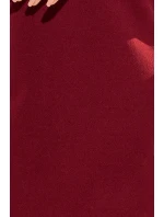 Dámské šaty v bordó barvě s krajkou na rukávech model 6318810 Dámské šaty v bordó barvě s krajkou na rukávech model 6318810