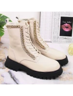 Zateplené kožené boty s řetězem Artiker W HBH40