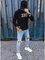 Pánská mikina s potiskem černá FashionStreet BX5360