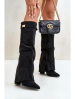 Dámské Kozačky Eko Semišové S Otočeným Svrškem Na Klíně Černé Bralise Dámské Kozačky Eko Semišové S Otočeným Svrškem Na Klíně Černé Bralise