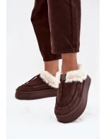 Dámské sněhule s kožíškem na platformě čokoládové Rosmira Dámské sněhule s kožíškem na platformě čokoládové Rosmira