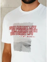 Pánské bílé tričko s potiskem FashionStreet RX5487