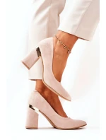 Semišové lodičky Lewski 3117 Béžové