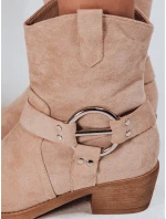 Dámské semišové kovbojské boty béžové FashionStreet ZY1301