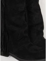 Dámské semišové černé boty FashionStreet ZY1337 Dámské semišové černé boty FashionStreet ZY1337