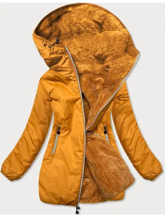 Oboustranná dámská bunda v hořčicové barvě (h1038-37)