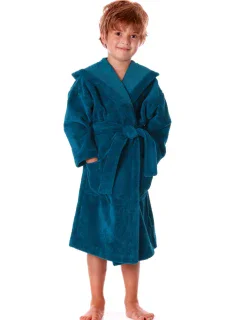 Dětský župan Tampa s kapucí 9149 petrolejová - Vestis