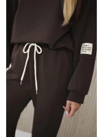 Komplet teplákové + kalhoty máslová látka hnědý Komplet teplákové + kalhoty máslová látka hnědý