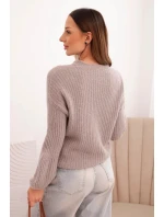 Svetr dámský z baby alpaky s bufkovými rukávy fango