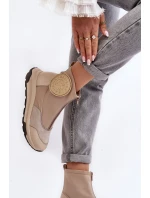 Dámské kožené boty s zipem Maciejka 06297-22 béžové