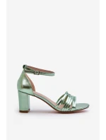 Sandály Na Podpatku S Pásky Černé Enitia